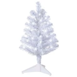 Hallmark Miniature White Pre-Lit Christmas Tree, 18.75"