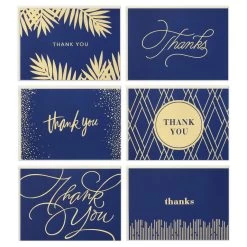 Hallmark Bulk Navy And Gold Assorted Blank Thank-You Notes, Box Of 120 -Hallmark Toys Shop Navy and Gold Assorted Blank ThankYou Notes Bulk Pack 5STZ1064 02