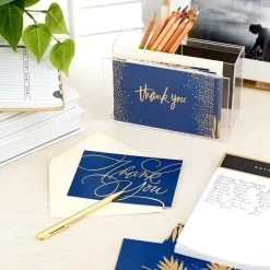 Hallmark Bulk Navy And Gold Assorted Blank Thank-You Notes, Box Of 120 -Hallmark Toys Shop Navy and Gold Assorted Blank ThankYou Notes Bulk Pack 5STZ1064 07