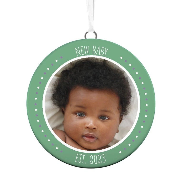 Hallmark New Baby Personalized Text And Photo Ceramic Ornament 3 Hallmark New Baby Personalized Text And Photo Ceramic Ornament