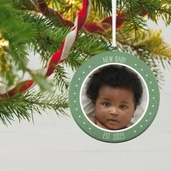 Hallmark New Baby Personalized Text And Photo Ceramic Ornament 6 Hallmark New Baby Personalized Text And Photo Ceramic Ornament -Hallmark Toys Shop New Baby Personalized Round Ceramic Ornament 1999QHE1711B31 02