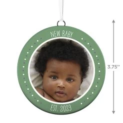 Hallmark New Baby Personalized Text And Photo Ceramic Ornament 7 Hallmark New Baby Personalized Text And Photo Ceramic Ornament -Hallmark Toys Shop New Baby Personalized Round Ceramic Ornament 1999QHE1711B31 03