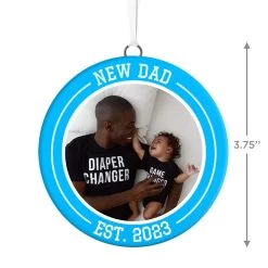 Hallmark New Dad Personalized Text And Photo Ceramic Ornament -Hallmark Toys Shop New Dad Personalized Round Ceramic Ornament 1999QHE1711B28 03