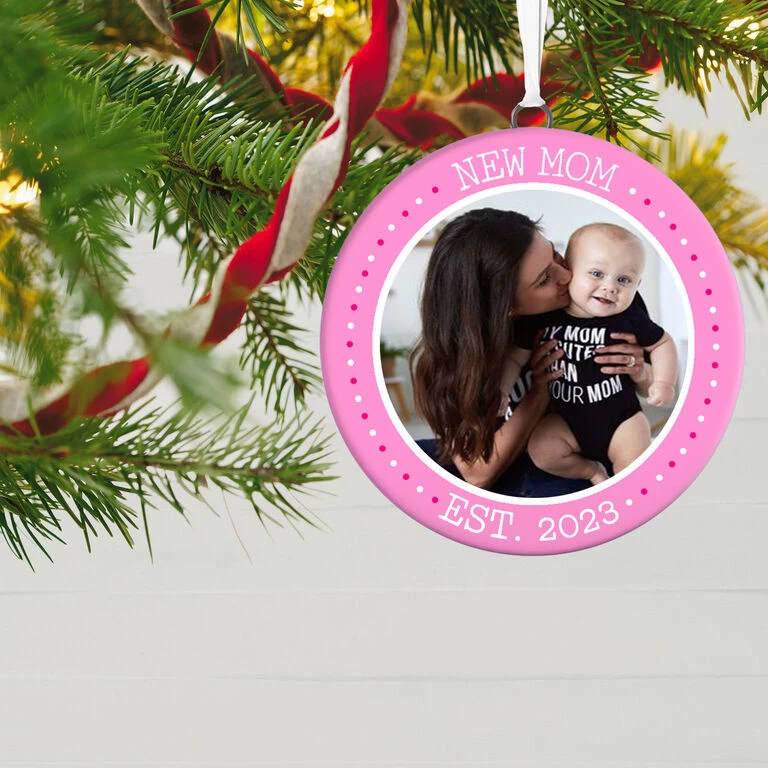 Hallmark New Mom Personalized Text And Photo Ceramic Ornament 4 Hallmark New Mom Personalized Text And Photo Ceramic Ornament - Image 2