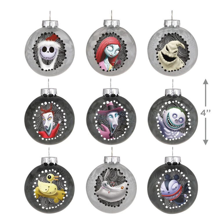 Hallmark Disney Tim Burton's The Nightmare Before Christmas Halloween Town Glass Ornaments, Set Of 9 5 Hallmark Disney Tim Burton's The Nightmare Before Christmas Halloween Town Glass Ornaments, Set Of 9 - Image 3