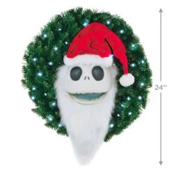 Hallmark Disney Tim Burton's The Nightmare Before Christmas Jack Skellington Wreath With Light, Sound And Motion, 24" -Hallmark Toys Shop Nightmare Before Christmas Jack Skellington Talking Wreath 1QFM3343 03