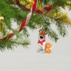 Hallmark Disney Oliver And Company 35th Anniversary Oliver And Dodger Ornament -Hallmark Toys Shop Oliver and Company Dog and Cat Keepsake Ornament 1899QXD6559 02