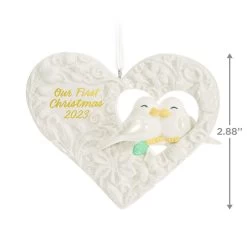Hallmark Our First Christmas Birds In Heart 2023 Porcelain Ornament 10 Hallmark Our First Christmas Birds In Heart 2023 Porcelain Ornament -Hallmark Toys Shop Our 1st Christmas Birds in Heart Keepsake Ornament 2299QGO2877 03