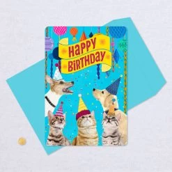 Hallmark 16" Party Cats And Dogs Jumbo Birthday Card From All -Hallmark Toys Shop Party Cats Dogs Birthday Card From Us 1299CBG3004 05