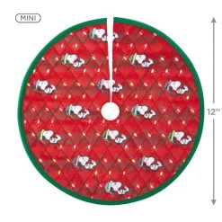 Hallmark Mini The Peanuts® Gang Snoopy Christmas Tree Topper And Tree Skirt, Set Of 2 -Hallmark Toys Shop Peanuts Snoopy Mini Keepsake Tree Skirt and Topper 2599QSB6249 04
