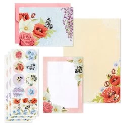 Hallmark Pink Floral Stationery Set And Desk Organizer Box -Hallmark Toys Shop Pink Floral Stationery Set and Note Cards in Box 5STZ1186 03