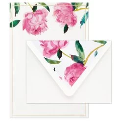 Hallmark Pink Peonies Stationery Set, Box Of 20 -Hallmark Toys Shop Pink Peonies Stationery Set 1499STN1137 03