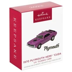 Hallmark Mini Lil' Classic Cars 1970 Plymouth Hemi® 'Cuda 2023 Metal Ornament, 0.58" -Hallmark Toys Shop Plymouth Hemi Cuda Car Keepsake Ornament 1299QXM9157 04