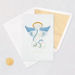 Hallmark Peace On Earth Angel Quilled Paper Handmade Christmas Card -Hallmark Toys Shop Quilled Paper Peace Angel Handmade Christmas Card 1299IXC7334 05