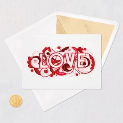 Hallmark With All My Heart Quilled Paper Handmade Love Card -Hallmark Toys Shop Red Letters Quilled Paper Handmade Romantic Love Card 1299LAD2811 05