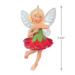 Hallmark Fairy Messengers Carnation Fairy Ornament -Hallmark Toys Shop Red and Green Fairy Keepsake Ornament 1499QXR8007 03