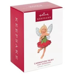 Hallmark Fairy Messengers Carnation Fairy Ornament -Hallmark Toys Shop Red and Green Fairy Keepsake Ornament 1499QXR8007 04