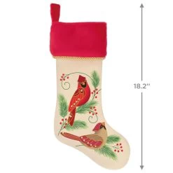 Hallmark The Beauty Of Birds Stocking -Hallmark Toys Shop RedWhite Birds and Holly Keepsake Stocking 1QSB6309 03