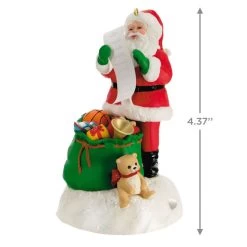 Hallmark Checking It Twice Ornament With Light And Sound -Hallmark Toys Shop Santa Checking His List Keepsake Ornament 2999QGO2657 03