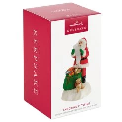 Hallmark Checking It Twice Ornament With Light And Sound -Hallmark Toys Shop Santa Checking His List Keepsake Ornament 2999QGO2657 04