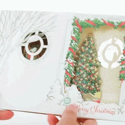 Front Page -Hallmark Toys Shop Santa Shadow Box 3D PopUp Music Light Christmas Card 1099XOD4034 02