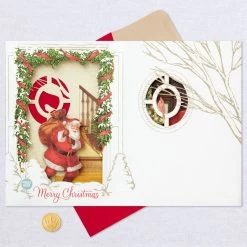 Hallmark Spirit Of Christmas Musical 3D Pop-Up Christmas Card With Light -Hallmark Toys Shop Santa Shadow Box 3D PopUp Music Light Christmas Card 1099XOD4034 07