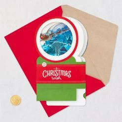 Hallmark Santa's Sleigh Snow Globe Musical 3D Pop-Up Christmas Card With Motion -Hallmark Toys Shop Santa Sleigh Snowglobe 3D PopUp Music Motion Christmas Card 1299XOD9985 06