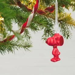 Hallmark The Peanuts® Gang Snoopy Glass Ornaments, Set Of 6 -Hallmark Toys Shop Set of 6 Colored Glass Snoopy Keepsake Ornaments 2499QSB6329 02