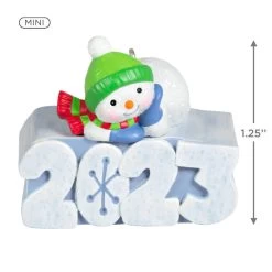 Hallmark Mini A Snowy 2023 Ornament With Light, 1.25" -Hallmark Toys Shop Snowman 2023 Keepsake Ornament 1299QXM9209 03