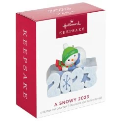 Hallmark Mini A Snowy 2023 Ornament With Light, 1.25" -Hallmark Toys Shop Snowman 2023 Keepsake Ornament 1299QXM9209 04