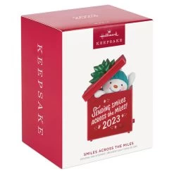 Hallmark Smiles Across The Miles 2023 Recordable Sound Ornament -Hallmark Toys Shop Snowman in Red Present Keepsake Ornament 2499QGO2619 04