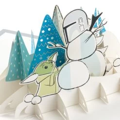 Hallmark Star Wars: The Mandalorian™ Grogu™ Warm Wishes 3D Pop-Up Holiday Card -Hallmark Toys Shop Star Wars The Mandalorian Grogu 3D PopUp Holiday Card 1499XXH9985 04