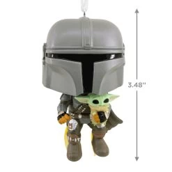 Star Wars The Mandalorian™ With Grogu™ Funko POP!® Hallmark Ornament -Hallmark Toys Shop Star Wars The Mandalorian With Grogu Funko POP Christmas Ornament 3HCM1103 03