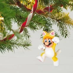 Hallmark Nintendo Super Mario™ Powered Up With Mario Cat Ornament -Hallmark Toys Shop Super Mario Cat Keepsake Ornament 1899QXR8199 02