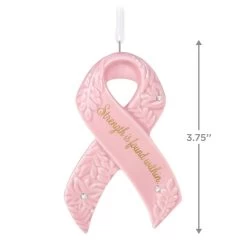 Hallmark Strength Within Pink Ribbon Porcelain Ornament Benefiting Susan G. Komen® -Hallmark Toys Shop Susan G Komen Pink Ribbon Keepsake Ornament 1999QXI7427 03