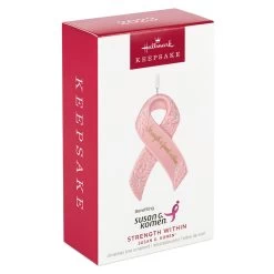 Hallmark Strength Within Pink Ribbon Porcelain Ornament Benefiting Susan G. Komen® -Hallmark Toys Shop Susan G Komen Pink Ribbon Keepsake Ornament 1999QXI7427 04