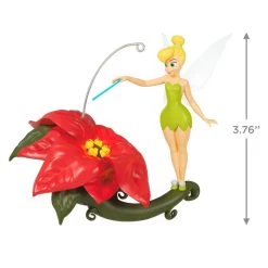 Hallmark Disney Tinker Bell Pixie-Dusted Poinsettia Ornament -Hallmark Toys Shop Tinker Bell on Flower Keepsake Ornament 2099QXD6637 03