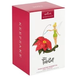 Hallmark Disney Tinker Bell Pixie-Dusted Poinsettia Ornament -Hallmark Toys Shop Tinker Bell on Flower Keepsake Ornament 2099QXD6637 04