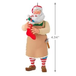 Hallmark Toymaker Santa Surprise Mystery Ornament -Hallmark Toys Shop Toymaker Santa Holding Stocking Keepsake Ornament 1999QGO2967 05