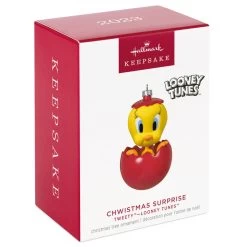Hallmark Looney Tunes™ Tweety™ Chwistmas Surprise Ornament -Hallmark Toys Shop Tweety Bird in Red Ball Keepsake Ornament 1899QXI6047 04