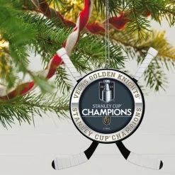 Hallmark NHL® Vegas Golden Knights® 2023 Stanley Cup® Champions Hockey Ornament -Hallmark Toys Shop Vegas Golden Knights Stanley Cup Keepsake Ornament 2499QHR1263 02