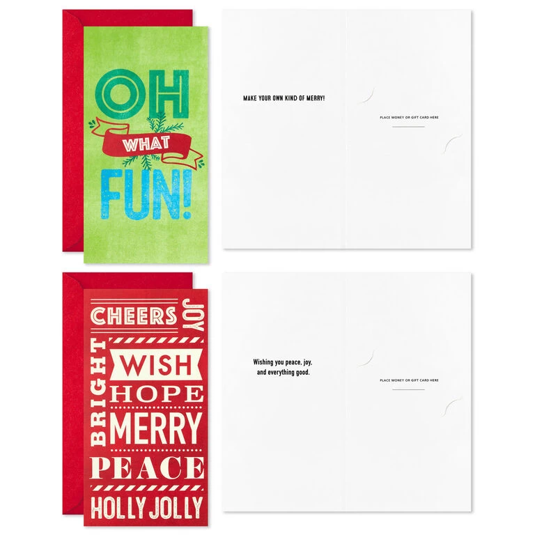 Hallmark Vintage Letterpress Money Holder Boxed Christmas Cards Assortment, Pack Of 36 - Image 3