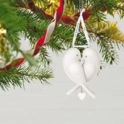 Hallmark Our Anniversary 2023 Porcelain Ornament -Hallmark Toys Shop White Love Birds Anniversary Keepsake Ornament 1999QHX3069 02