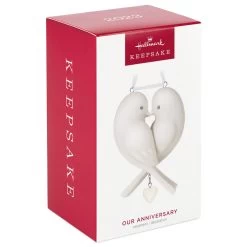 Hallmark Our Anniversary 2023 Porcelain Ornament -Hallmark Toys Shop White Love Birds Anniversary Keepsake Ornament 1999QHX3069 04
