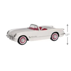 Hallmark 1953 Chevrolet® Corvette® 70th Anniversary 2023 Metal Ornament -Hallmark Toys Shop White and Red Corvette Car Keepsake Ornament 2199QXE3247 03