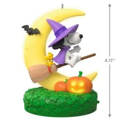 Hallmark The Peanuts® Gang Snoopy's Moonlit Mischief Musical Ornament With Light -Hallmark Toys Shop Witch Snoopy on Broom Keepsake Ornament 2699QFO5319 03